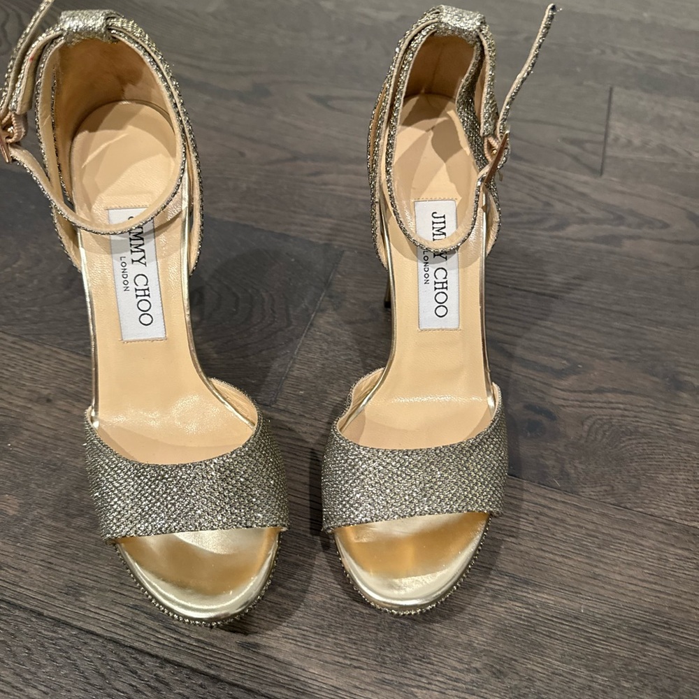 Jimmy Choo Glittering Gold Heels